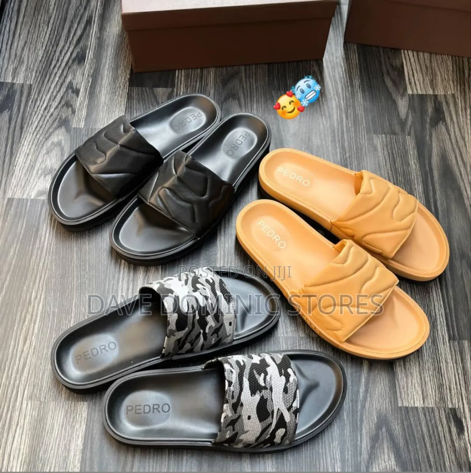 Luxury Pedro Diver Cover Leather Slides