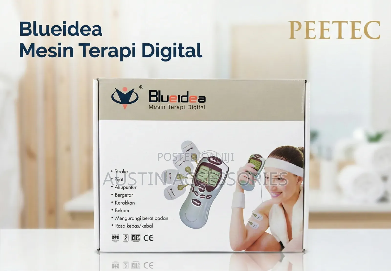 Blueidea Digital Body Pulses Muscle Relaxation Machine 4 Pads