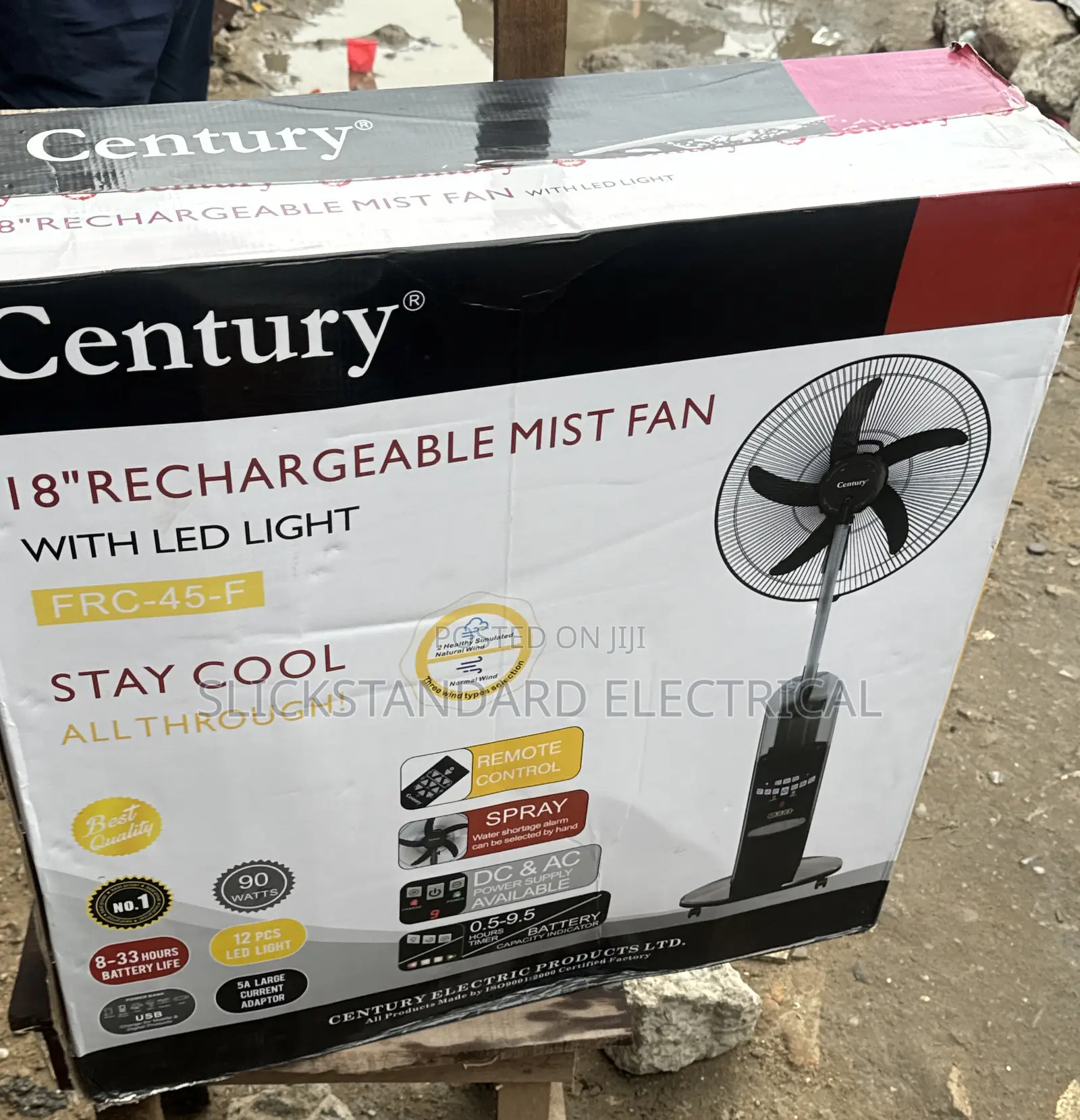 Rechargeable Mist Fan With Led Light