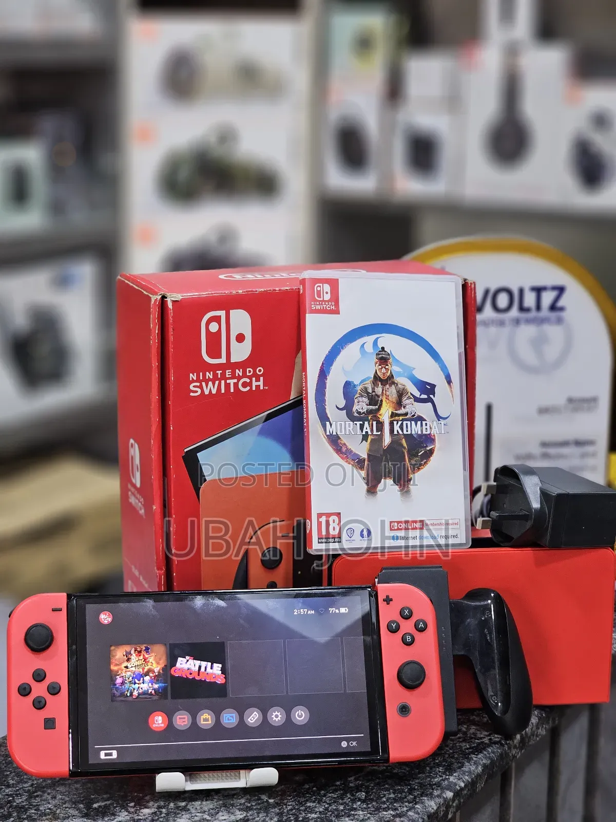 Clean Nintendo Switch Oled Mario Red Edition