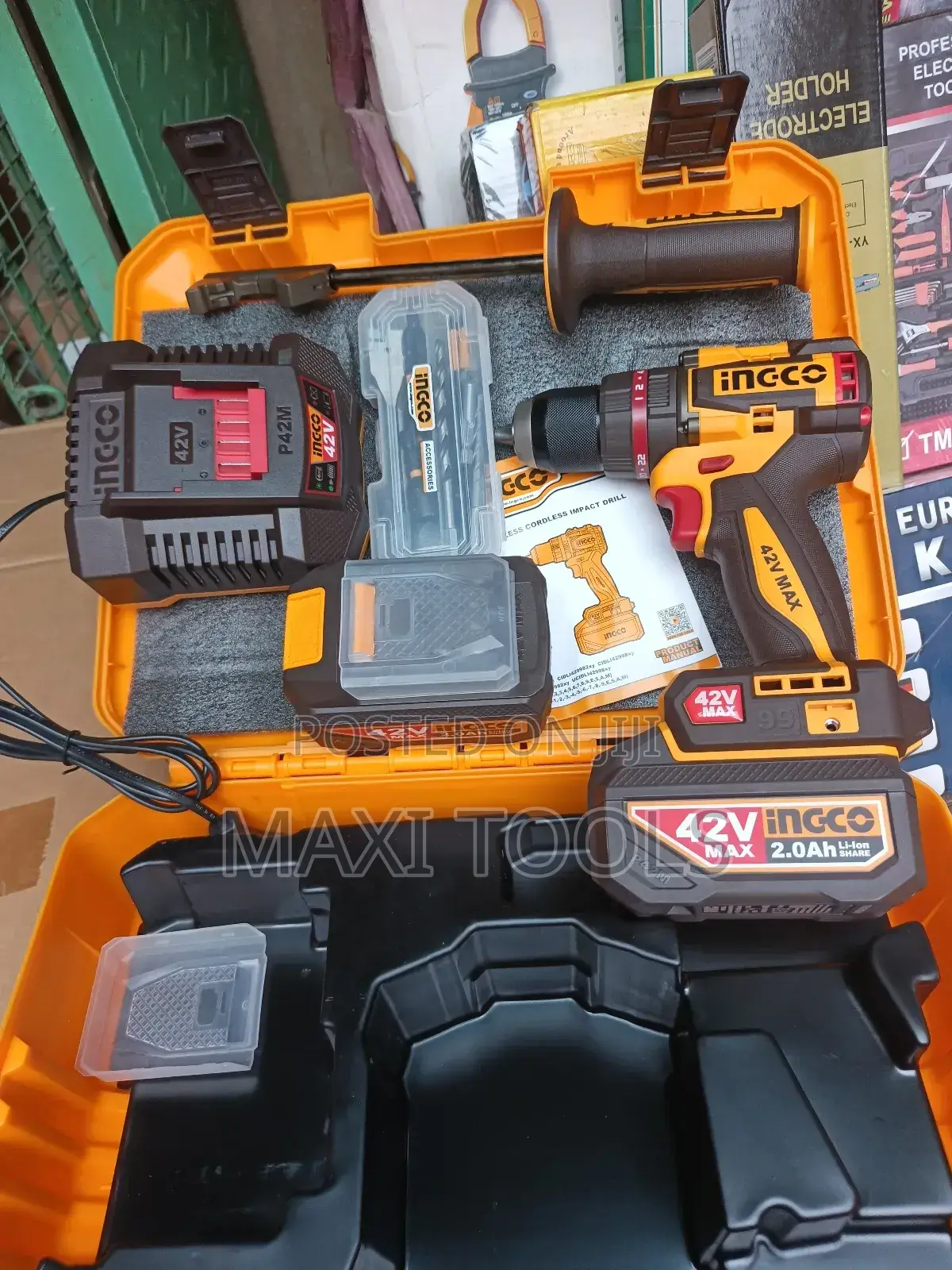 Ingco 42v Max Brushless Cordless Impact Drill (Model Cidli429982).