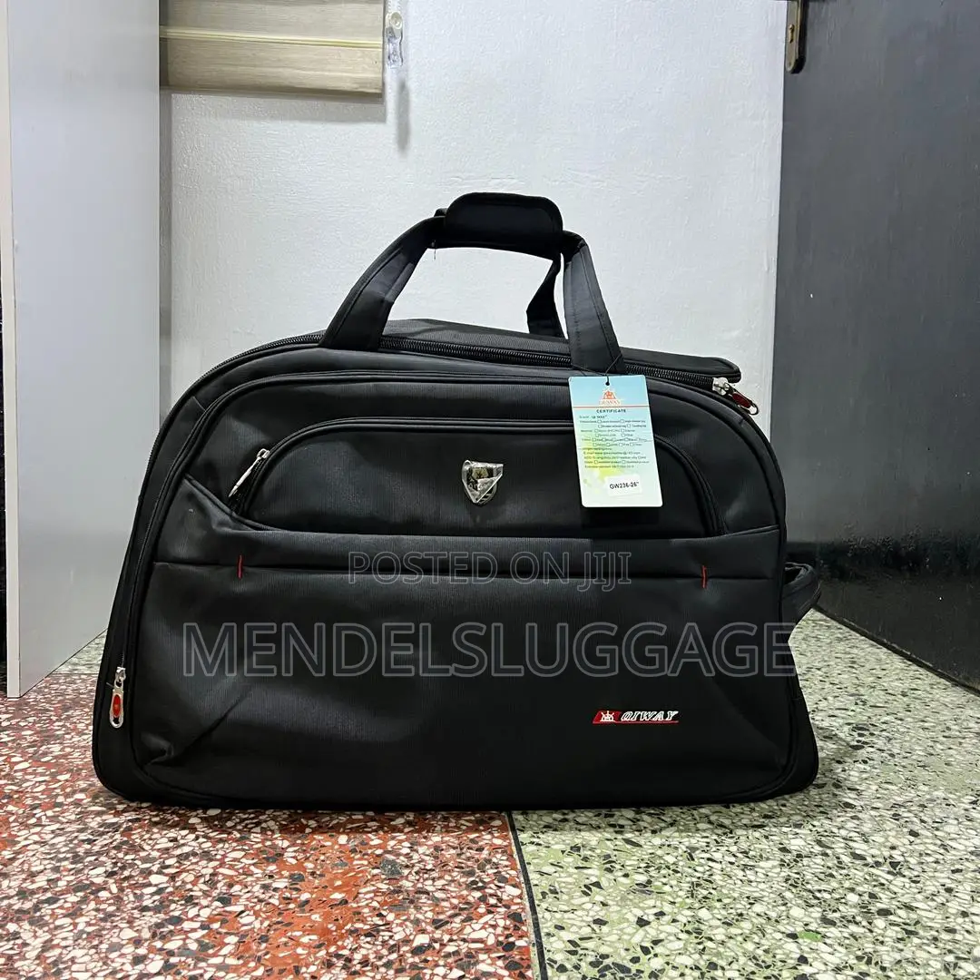 Black Spacious Fabric Travel Duffel Bag
