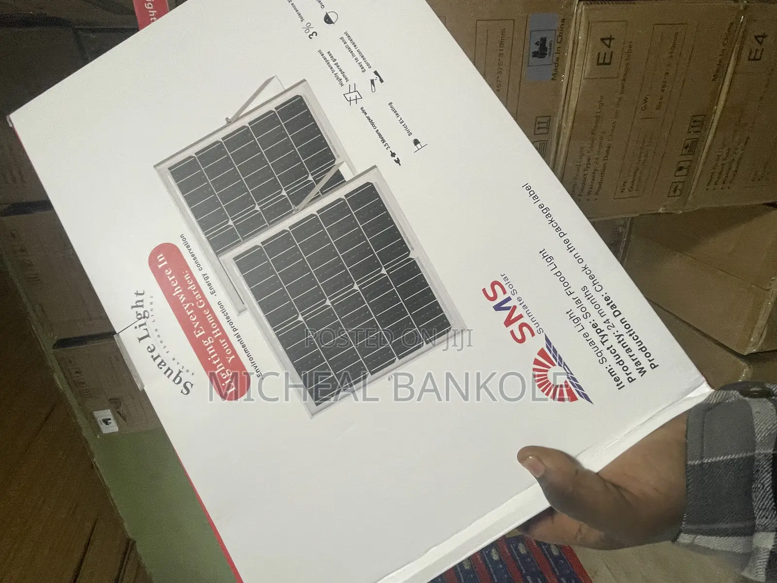 SMS Square Light Solar Flood Light With Panel Remote
