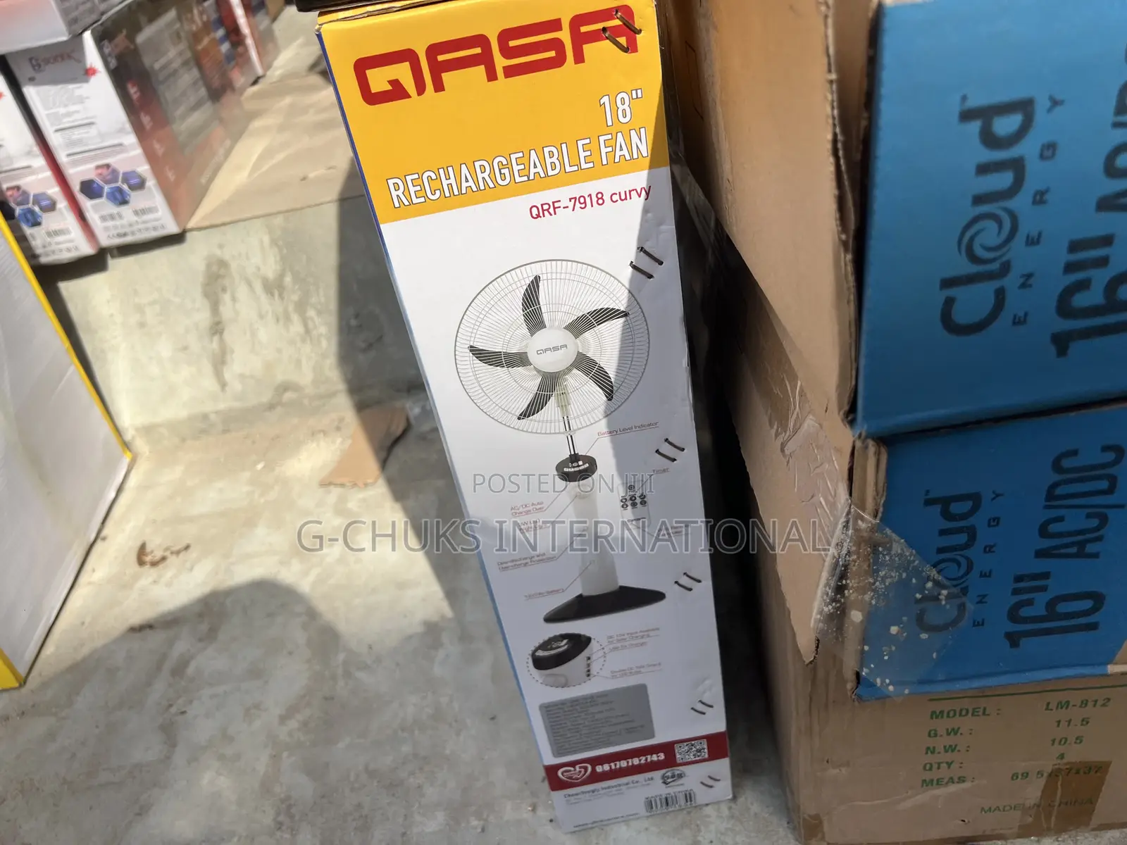 Qasa Rechargeable Fan Qrf-7918 Curvy - 18"