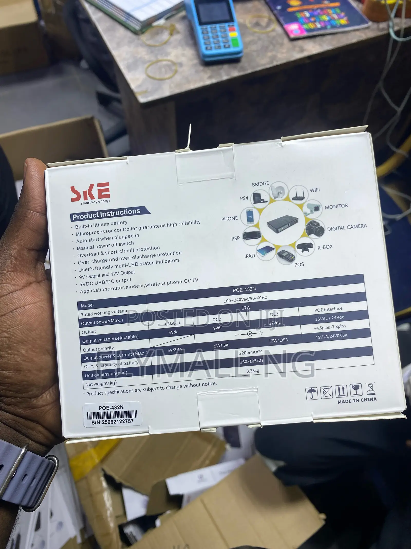 Ske Mini Dc Ups Poe-432n Router Power Bank