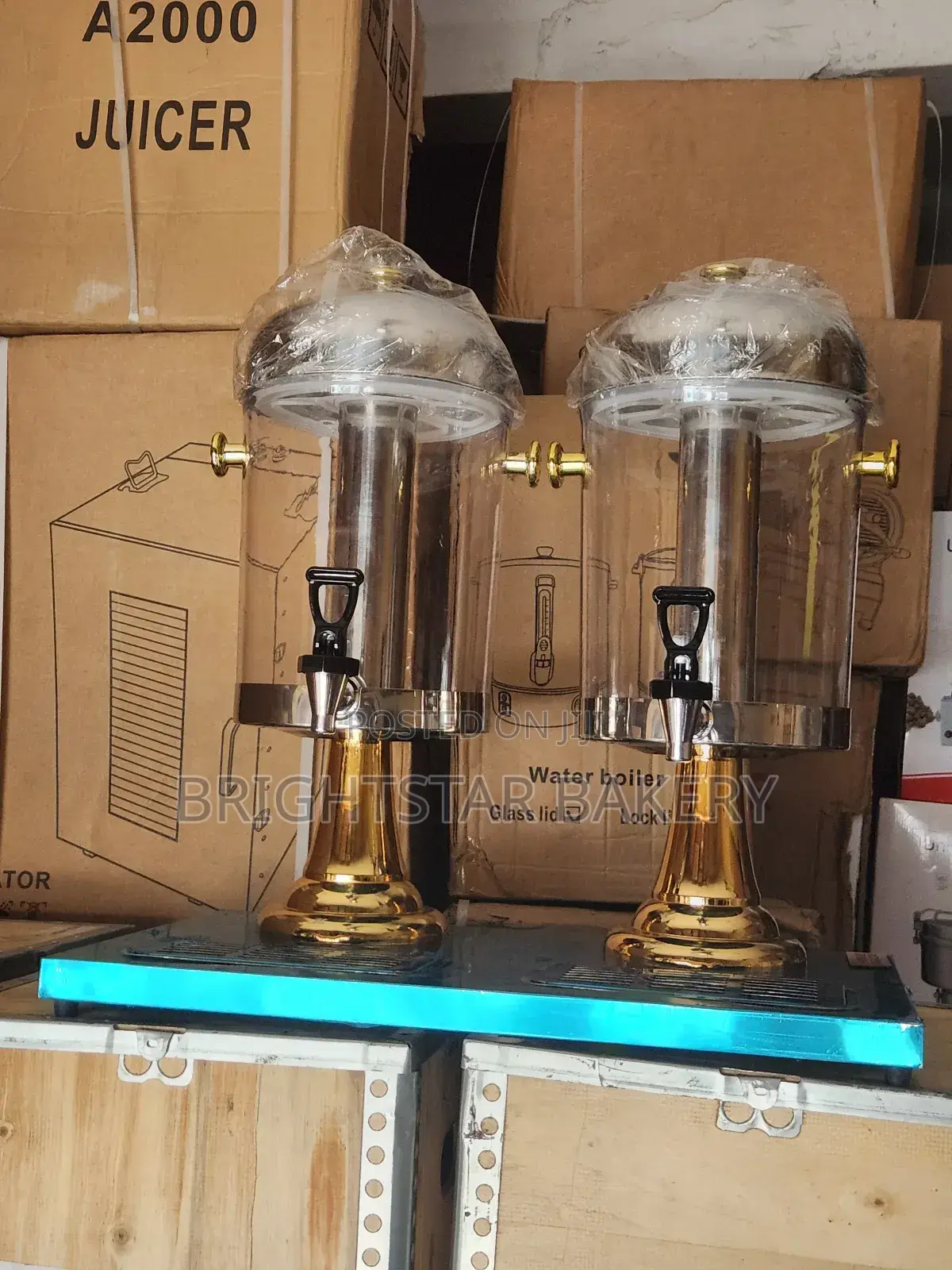 Manual Juice Dispenser Double Bowl