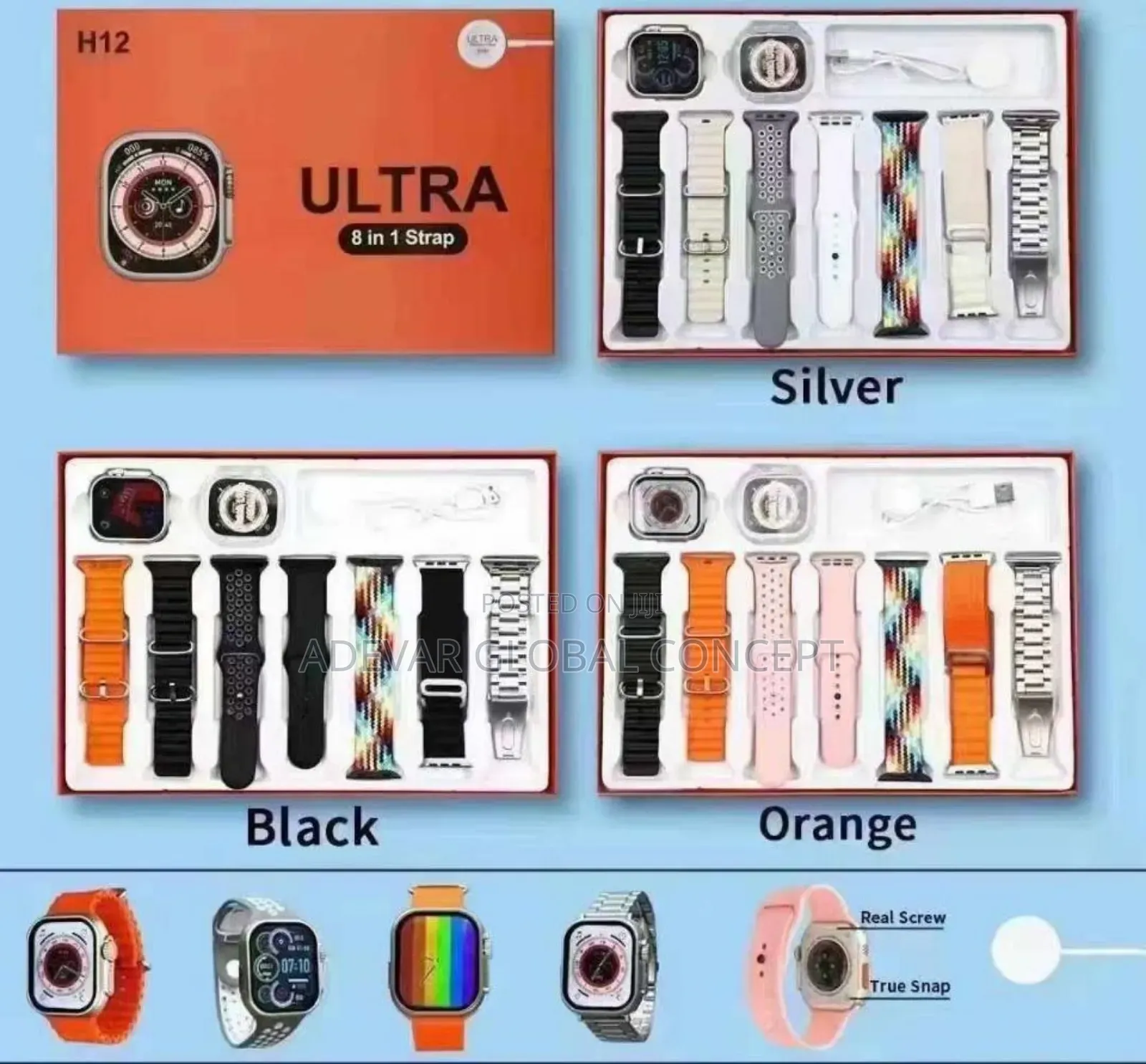 H12 Ultra 8 in 1 Strap Smartwatch