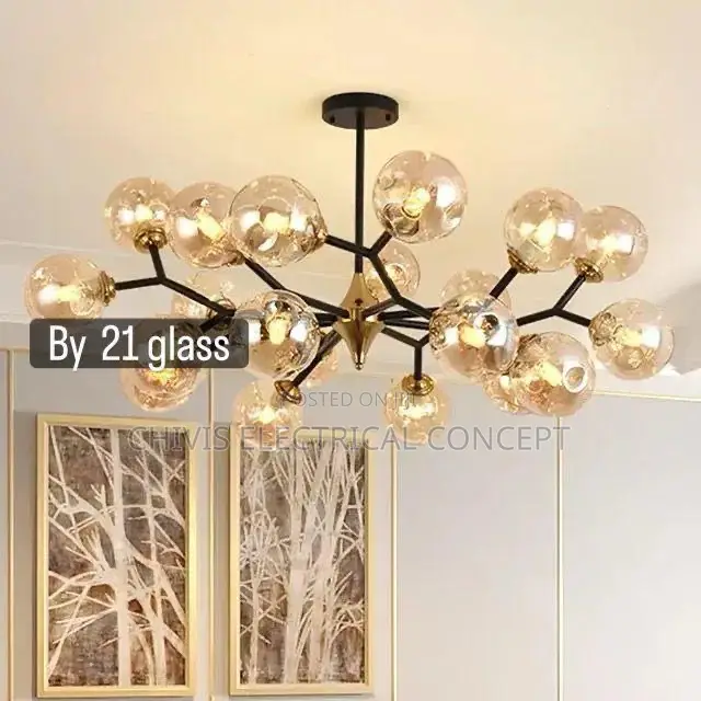 Designer's High-End Colored Glass Magic Bean Chandelier Living Dining