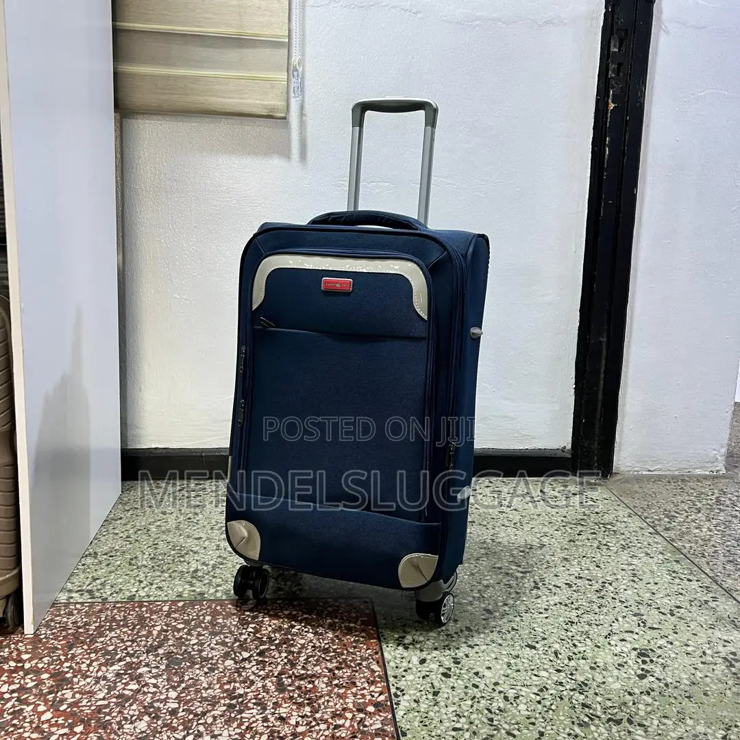 2-Piece Fabric Trolley Luggage Set – Navy Blue