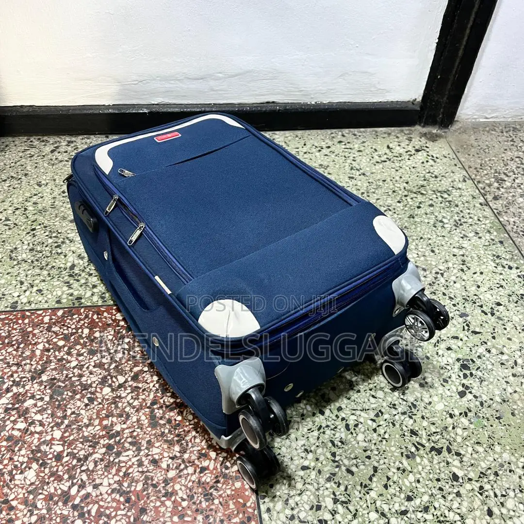 2-Piece Fabric Trolley Luggage Set – Navy Blue