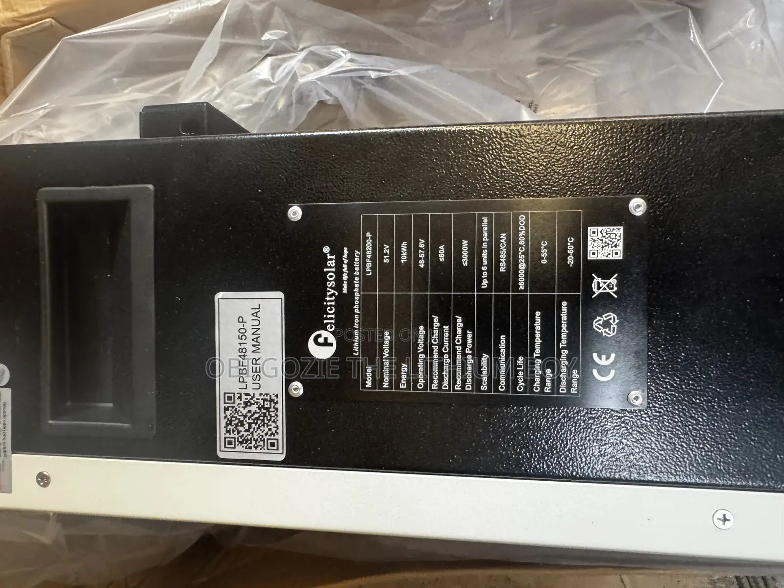 Beat Ware House of 10kwh-51.2v Felicity Solar Lithium Ion Battery.