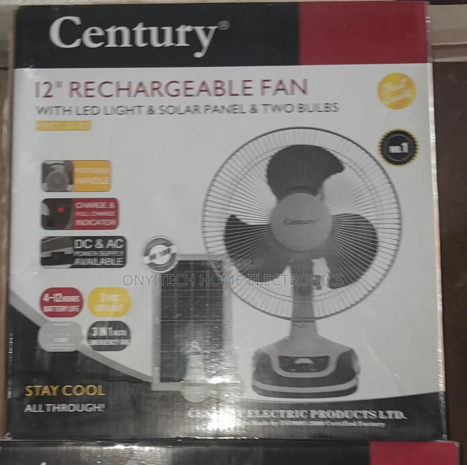 Century Rechargeable Table Fan [ 12 Inches]