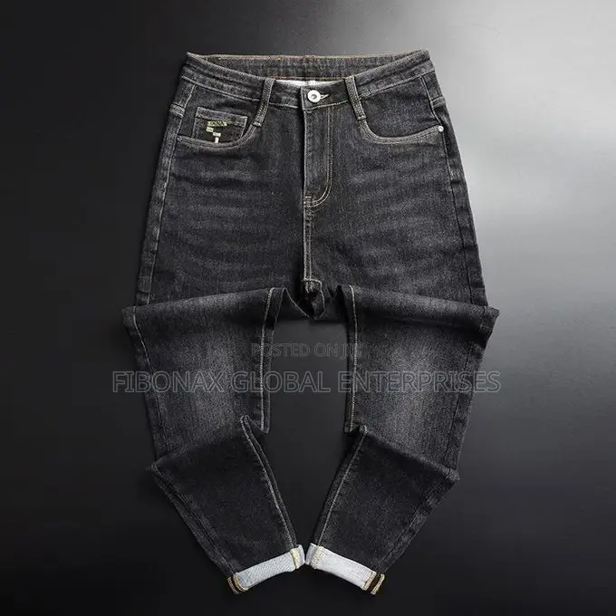 Original Stock Jeans Trouser for Men - Non Fade Black