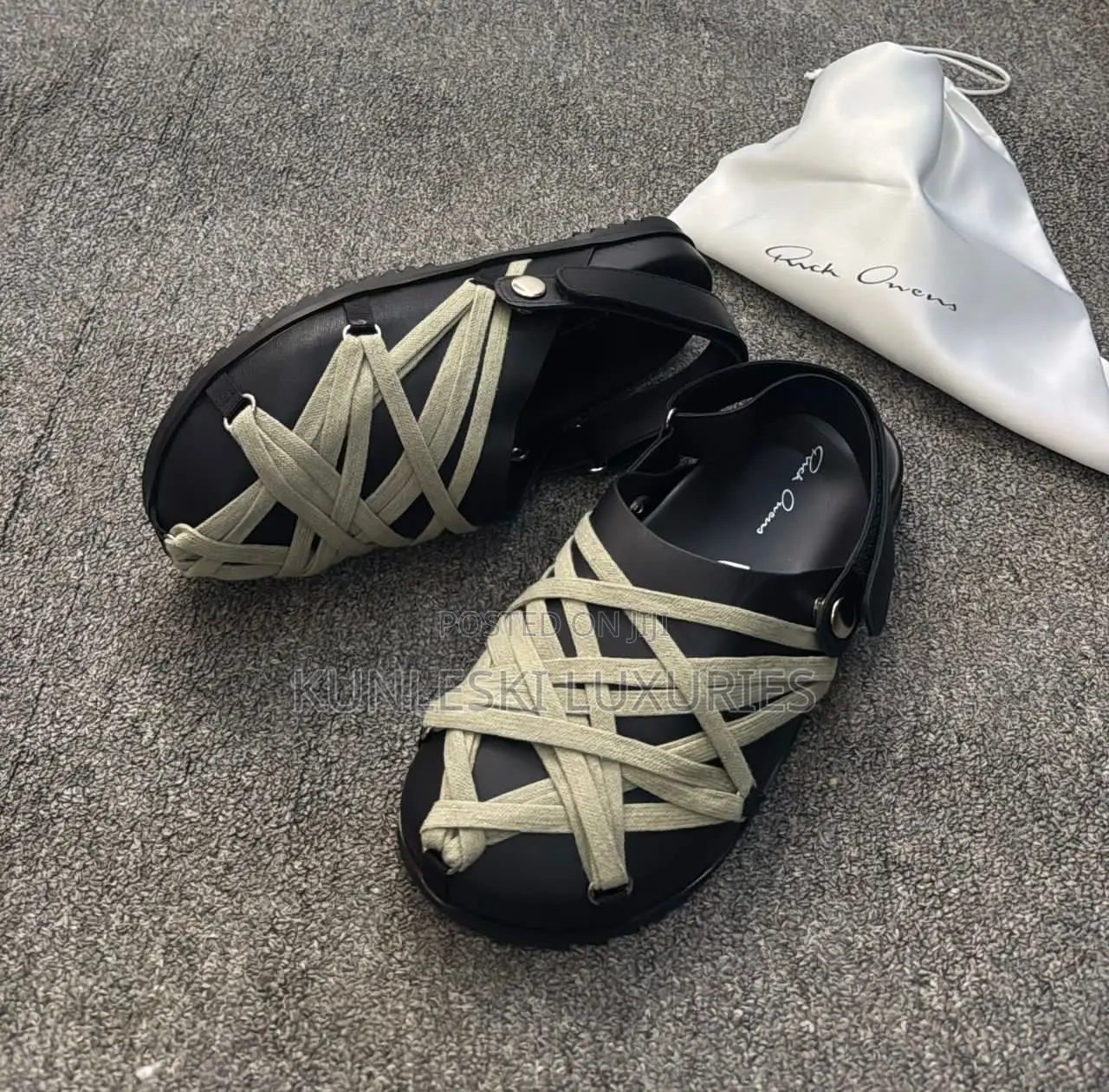 Original Rick Owen Lace Sandals Half Shoe