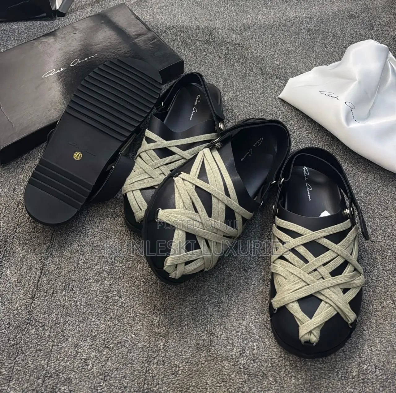 Original Rick Owen Lace Sandals Half Shoe