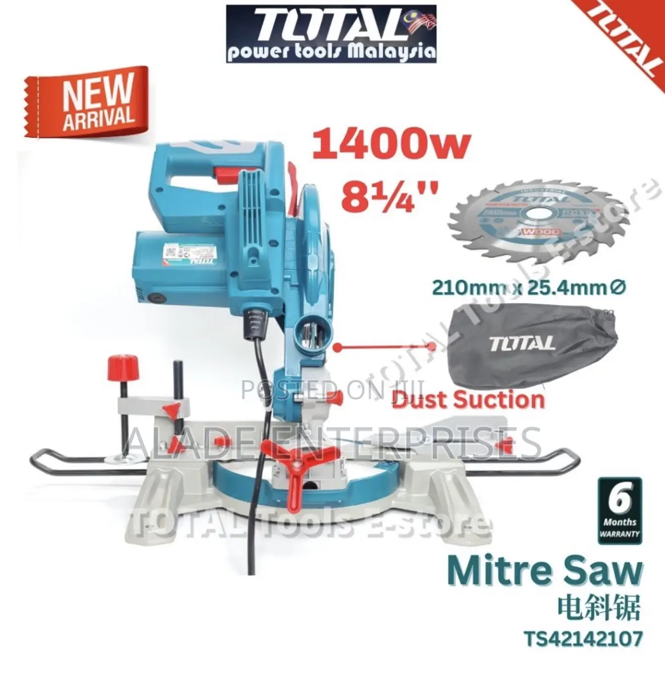 Total Miter Saw 1400w 210mm With Blade