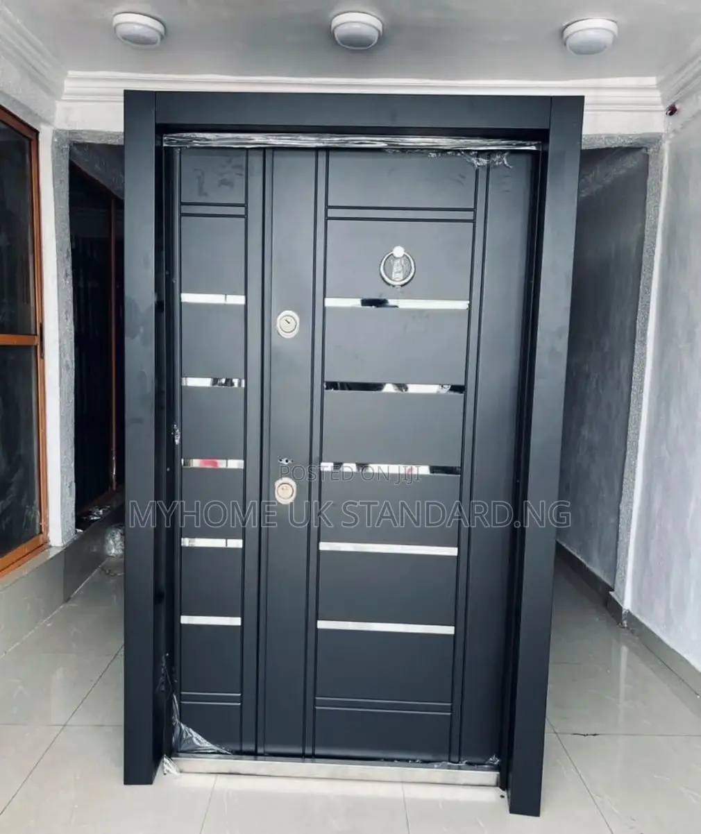 4ft Modern Black Turkish Steel Security Door (Entrance Door)