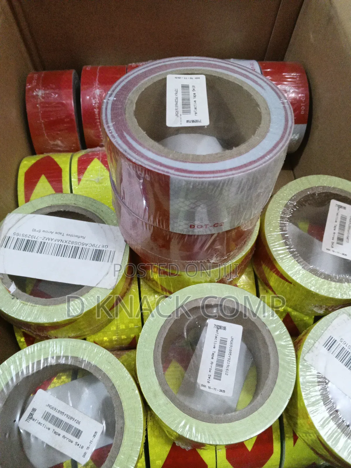 White & Red Safety Night Reflective Strong Adhesive Tape