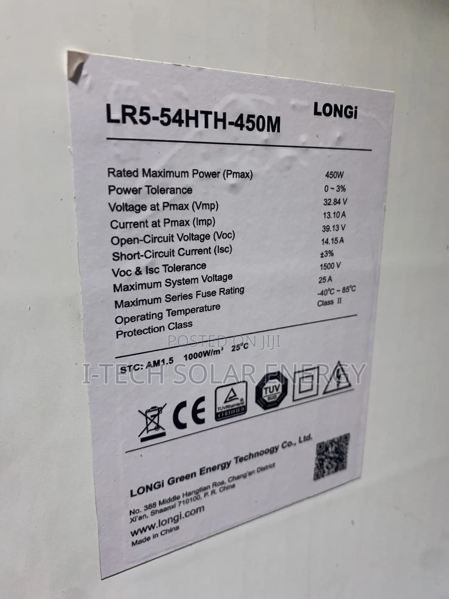 450watts Longi Solar Panels