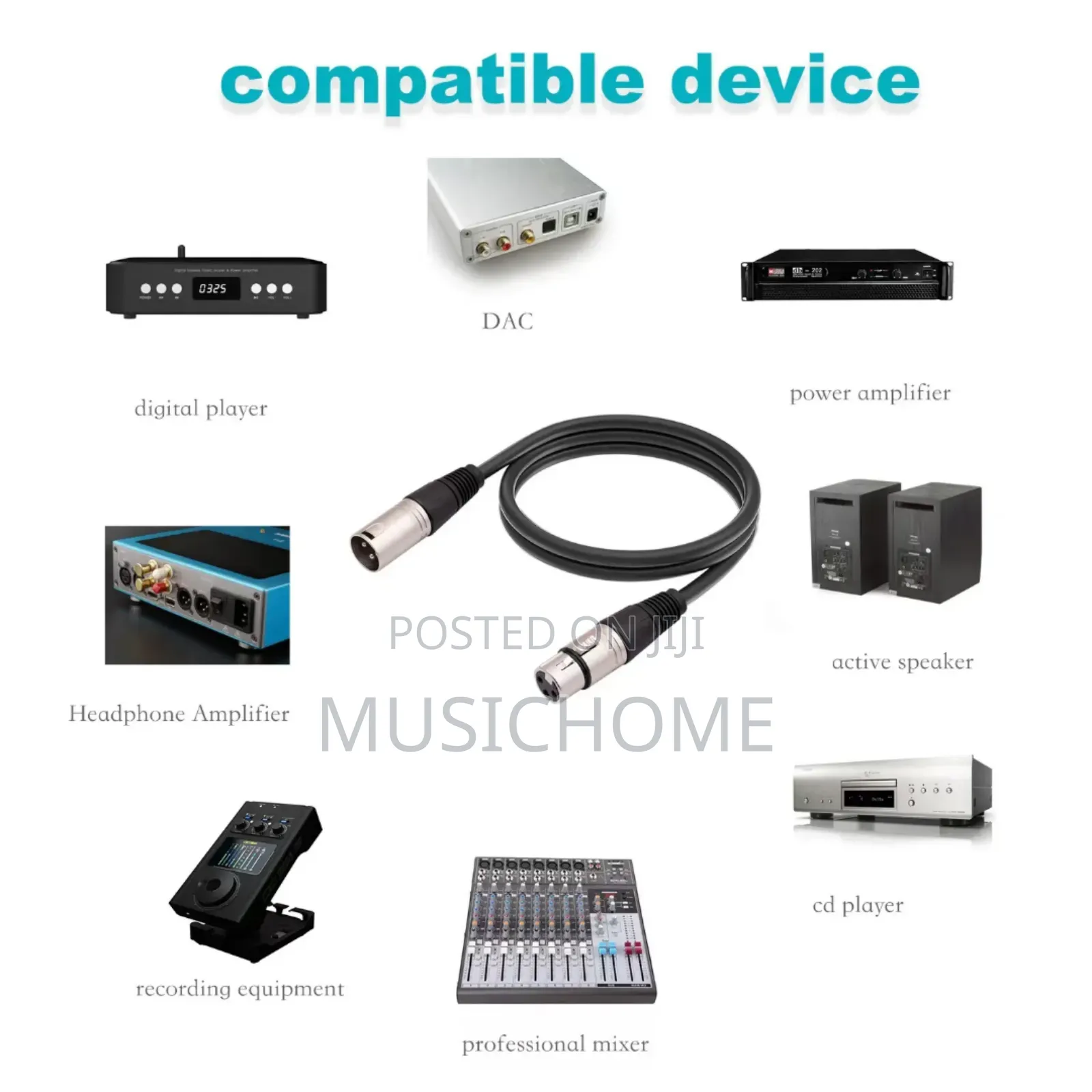 2m Xlr Cable For Audio Equipment