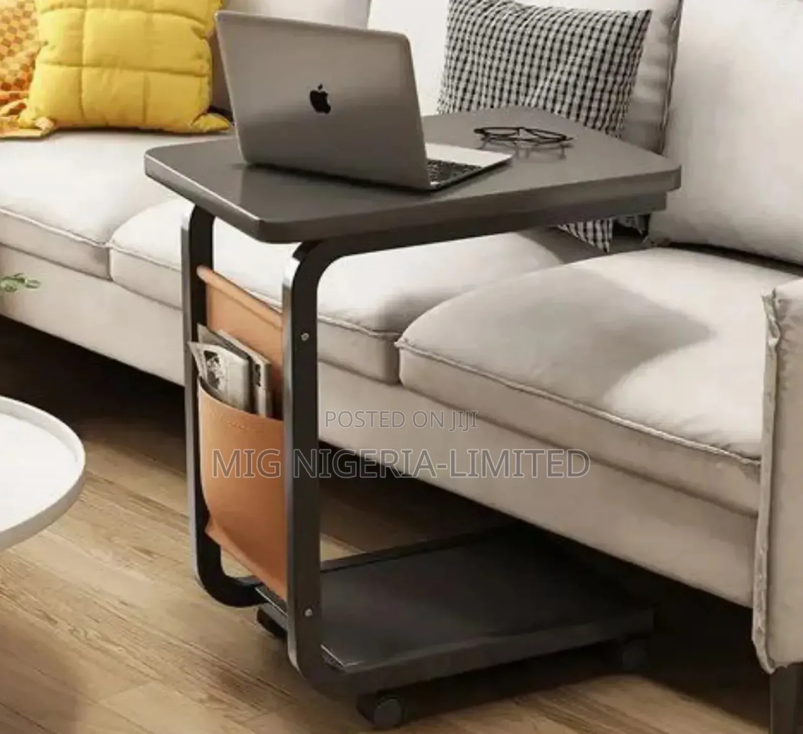 Brown Wooden Moveable Laptop Table for Living