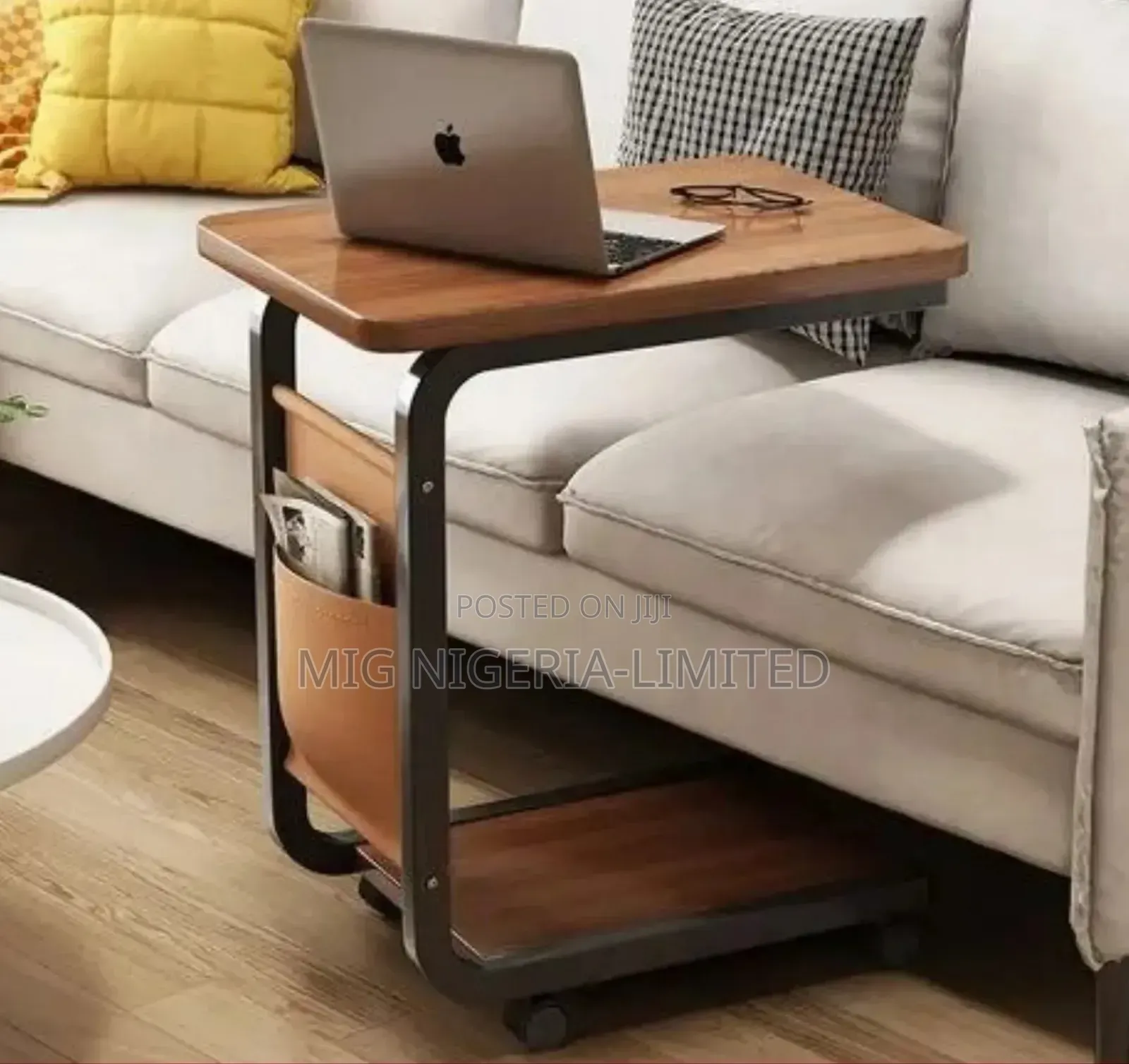 Brown Wooden Moveable Laptop Table for Living