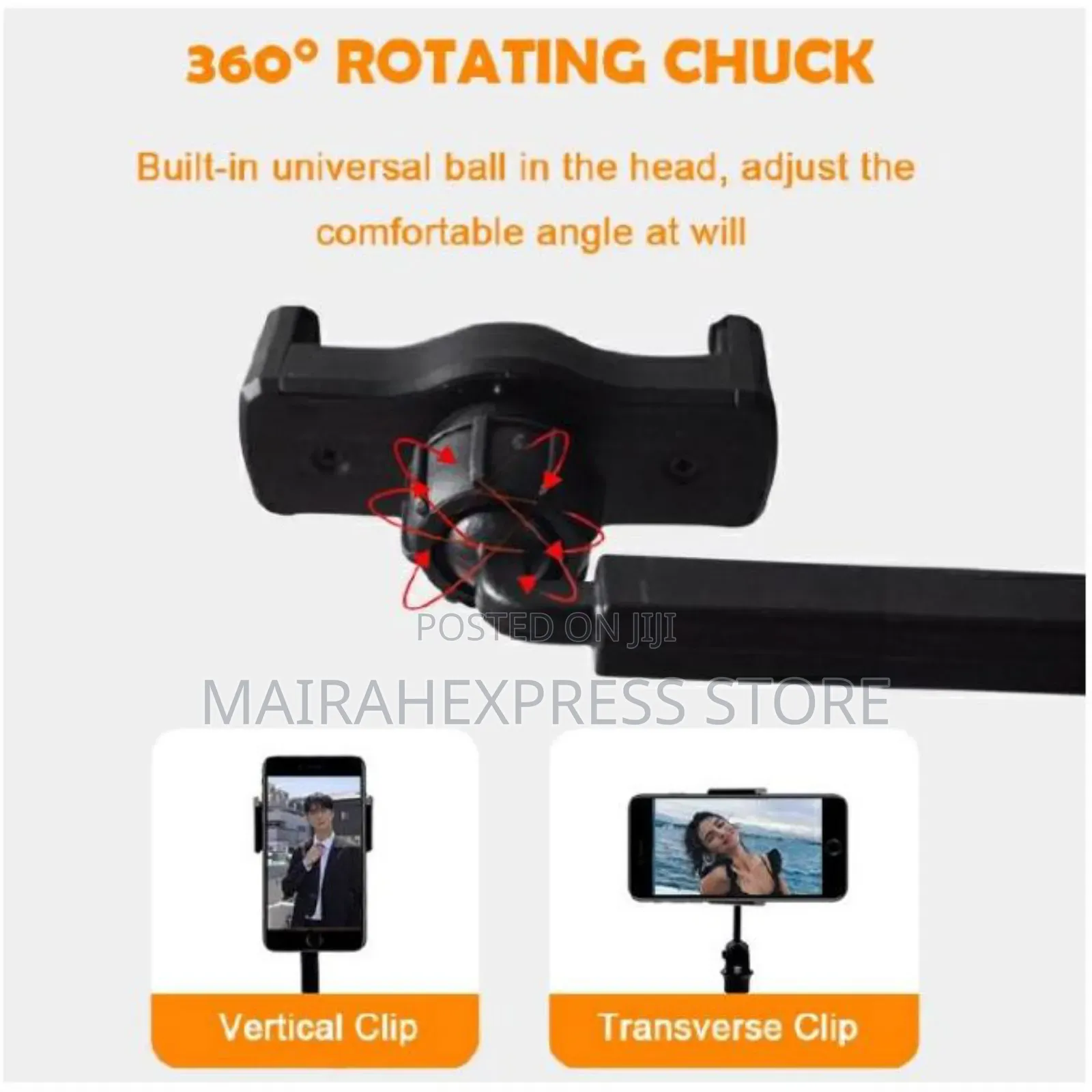6 Inches Double Phone Holder Tripod Stand Ringlight 2st7