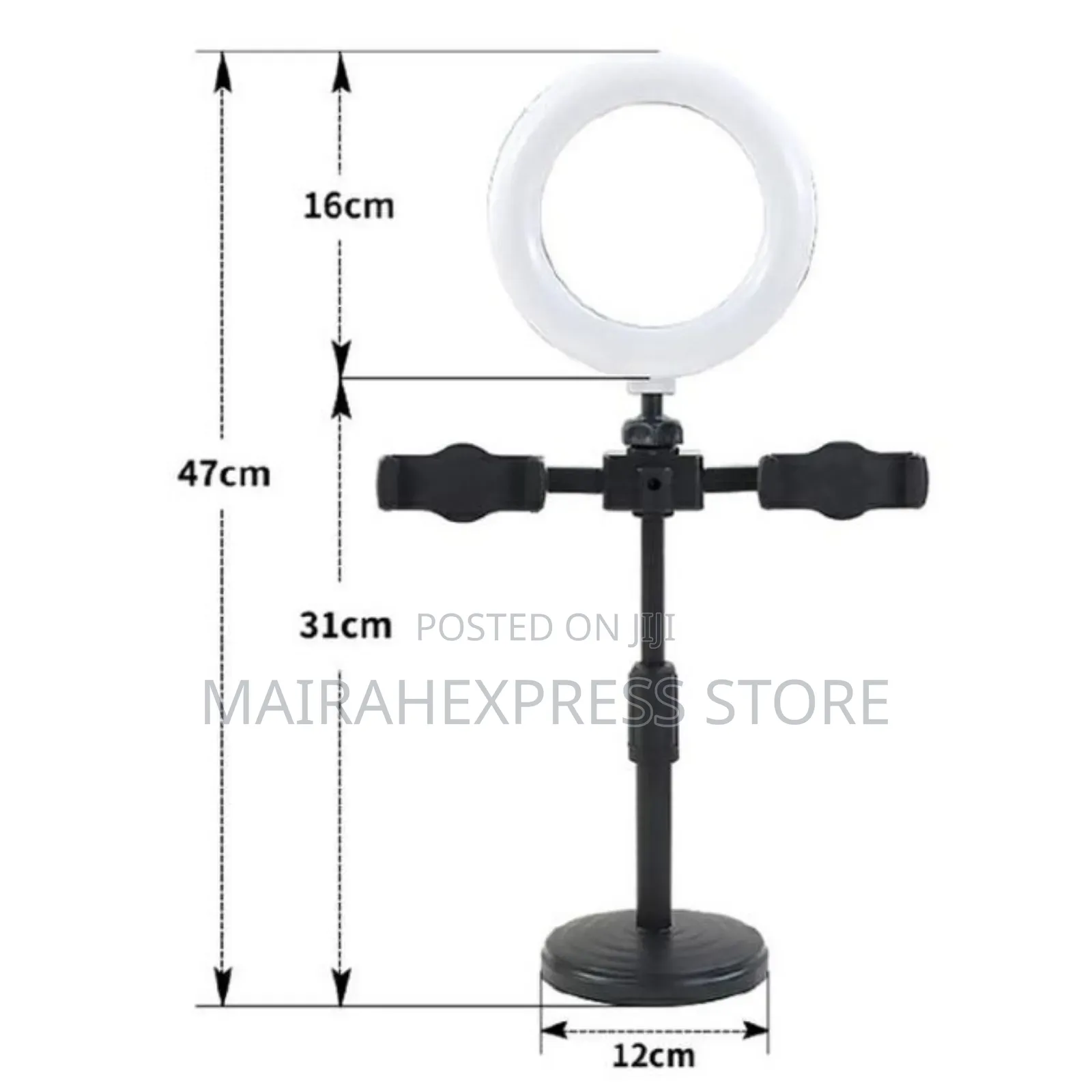 6 Inches Double Phone Holder Tripod Stand Ringlight 2st7