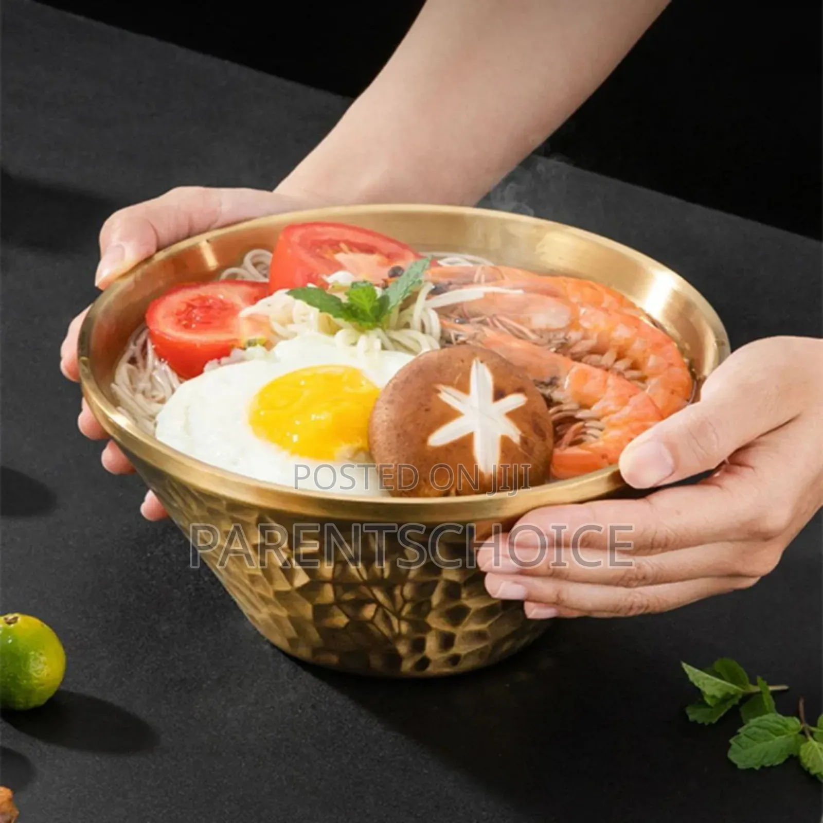 Quality Stainless Steel Hammered Insulated v Shape Amala Soup Bowl