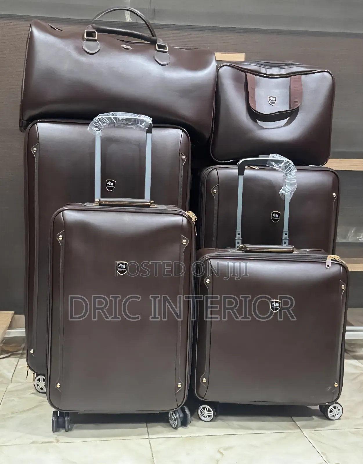 6pcs Set Luxury Leather Luggage Traveling Bag