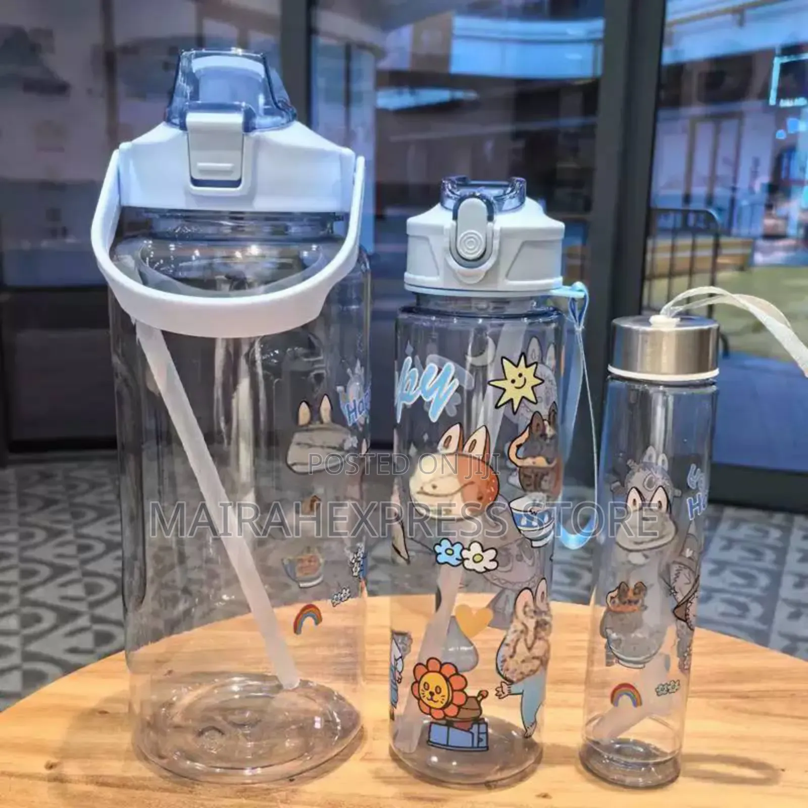 3pcs/Set High Quality Cute Cartoon Water Bottle HMK
