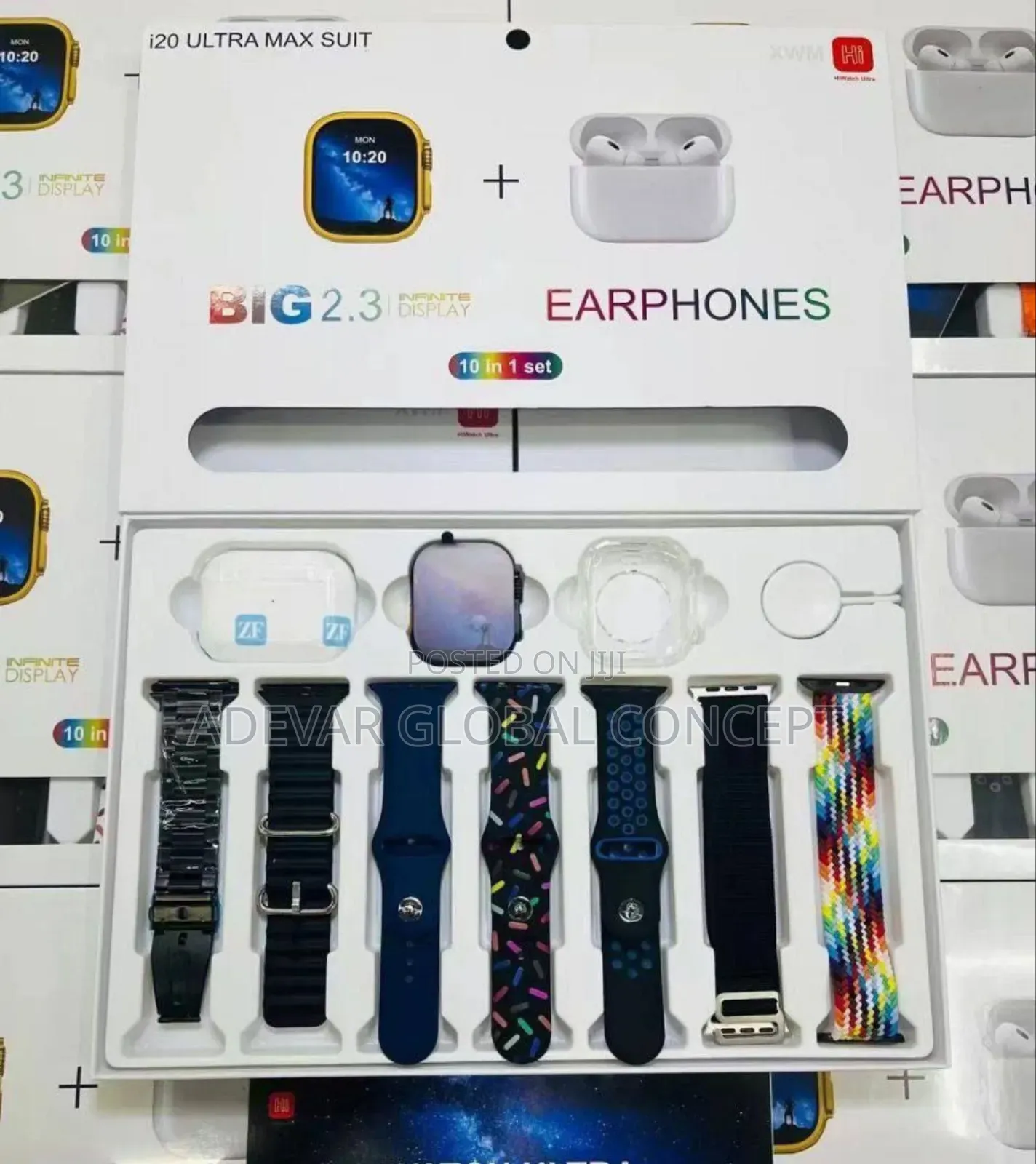 I20 Smartwatch Set - 1 Smart Watch 1 Earpod 
1 Watch Protective Cover