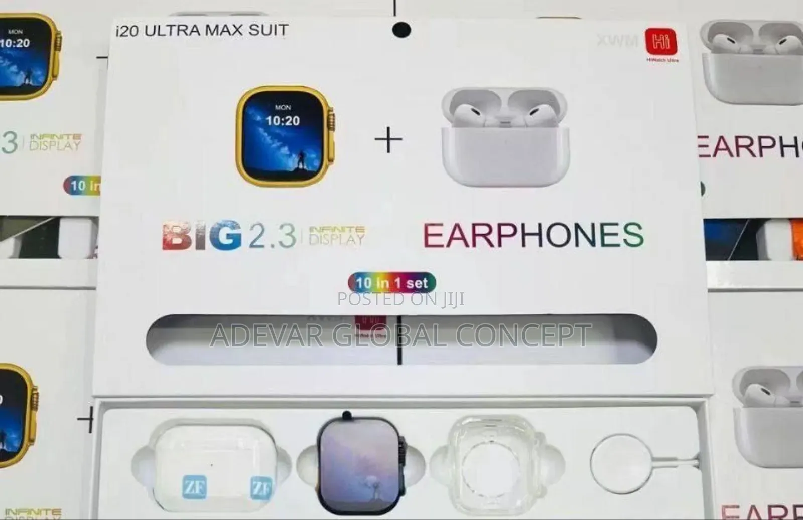 I20 Smartwatch Set - 1 Smart Watch 1 Earpod 
1 Watch Protective Cover