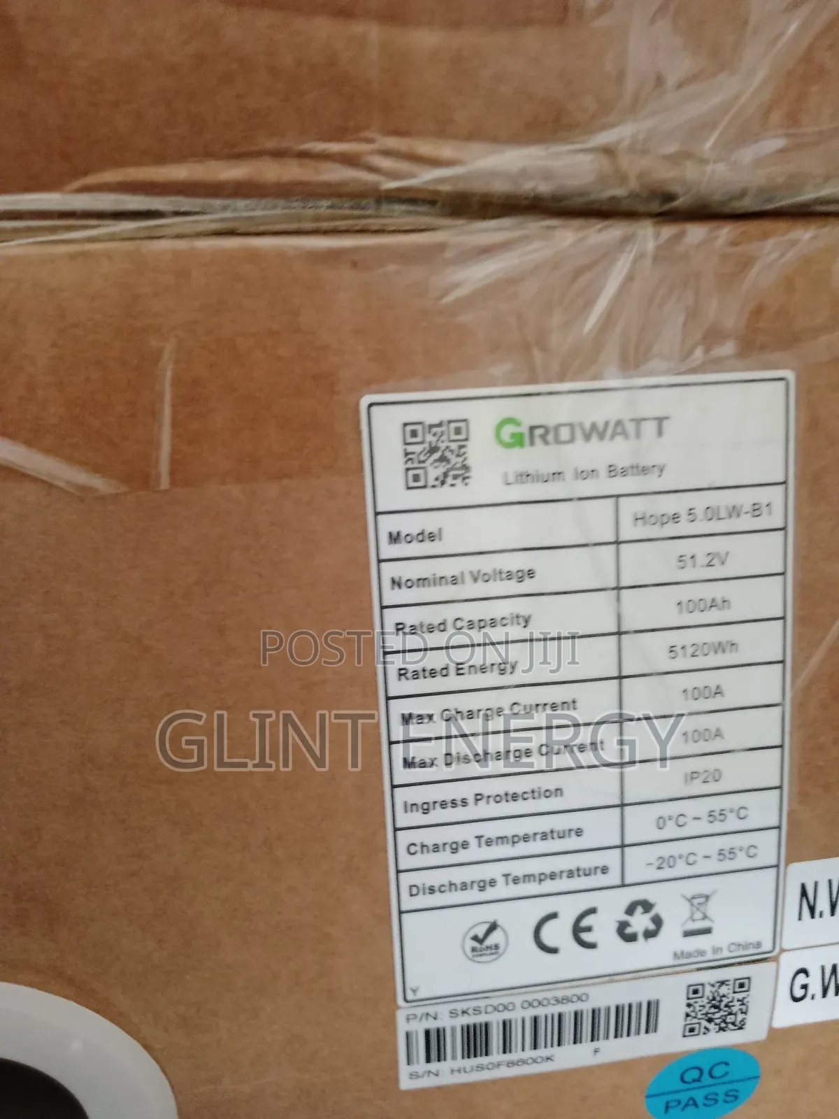 14.3kwh 51.2v Growatt Lithium Battery