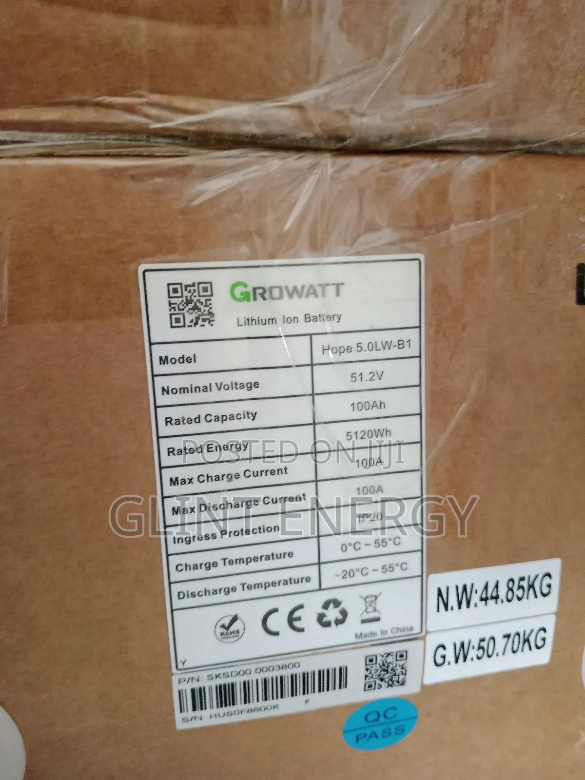 14.3kwh 51.2v Growatt Lithium Battery