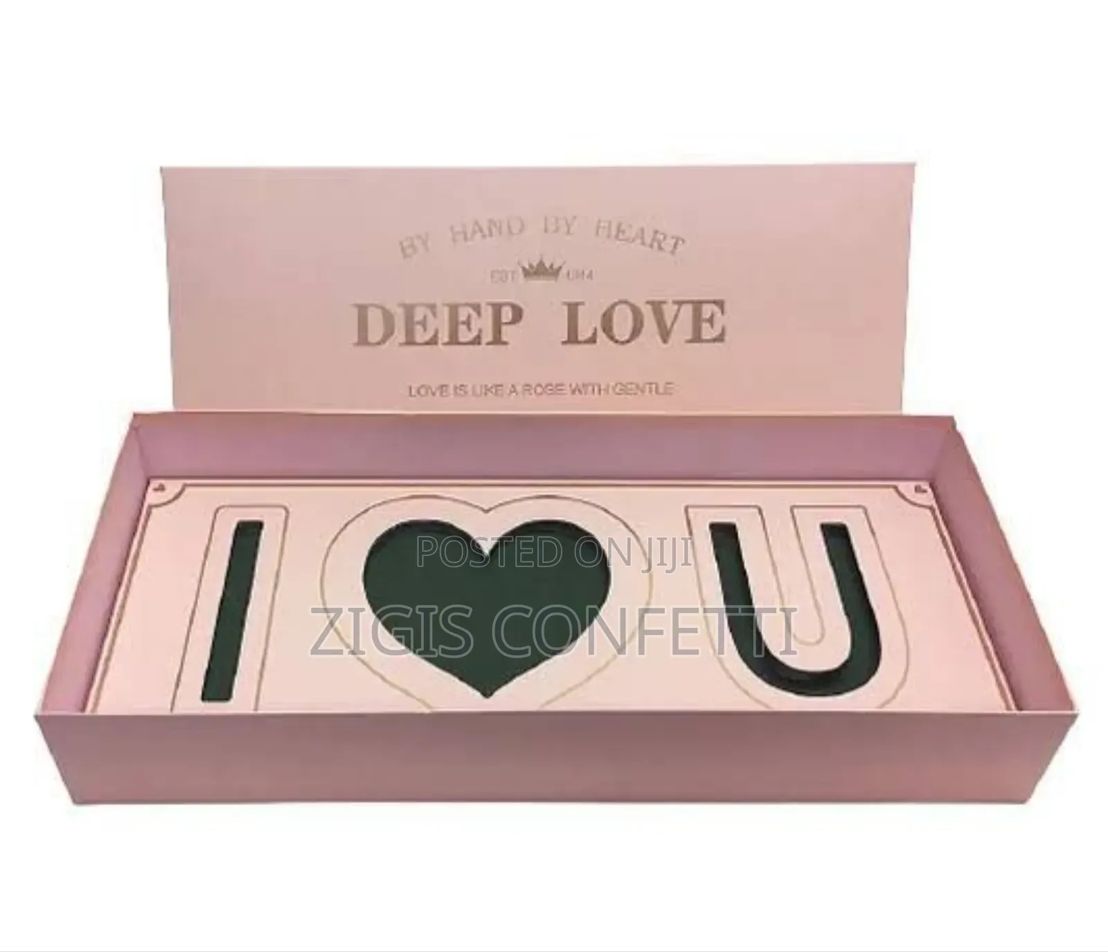 Pink “I Love You” Floral Gift Box 24x10x4in