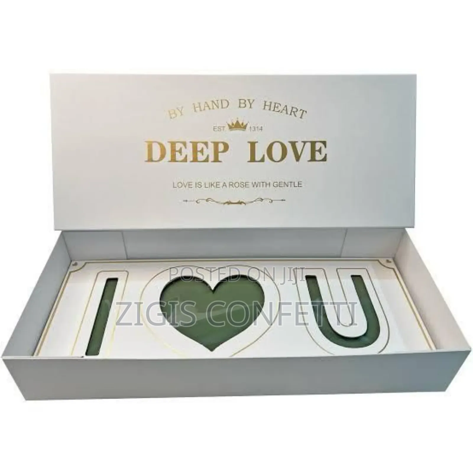 Pink “I Love You” Floral Gift Box 24x10x4in