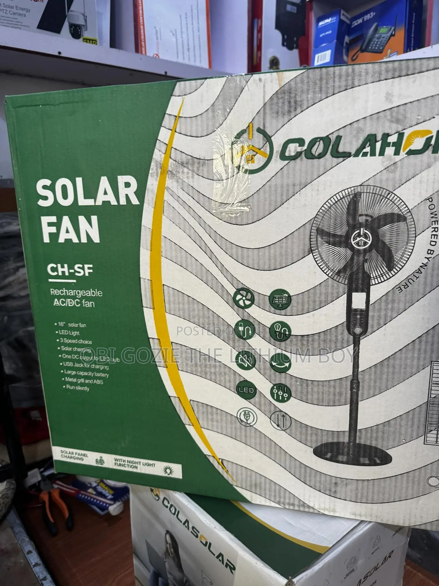 Cola Home 16 Inches Solar Fan. Best Importer and Seller in Lagos