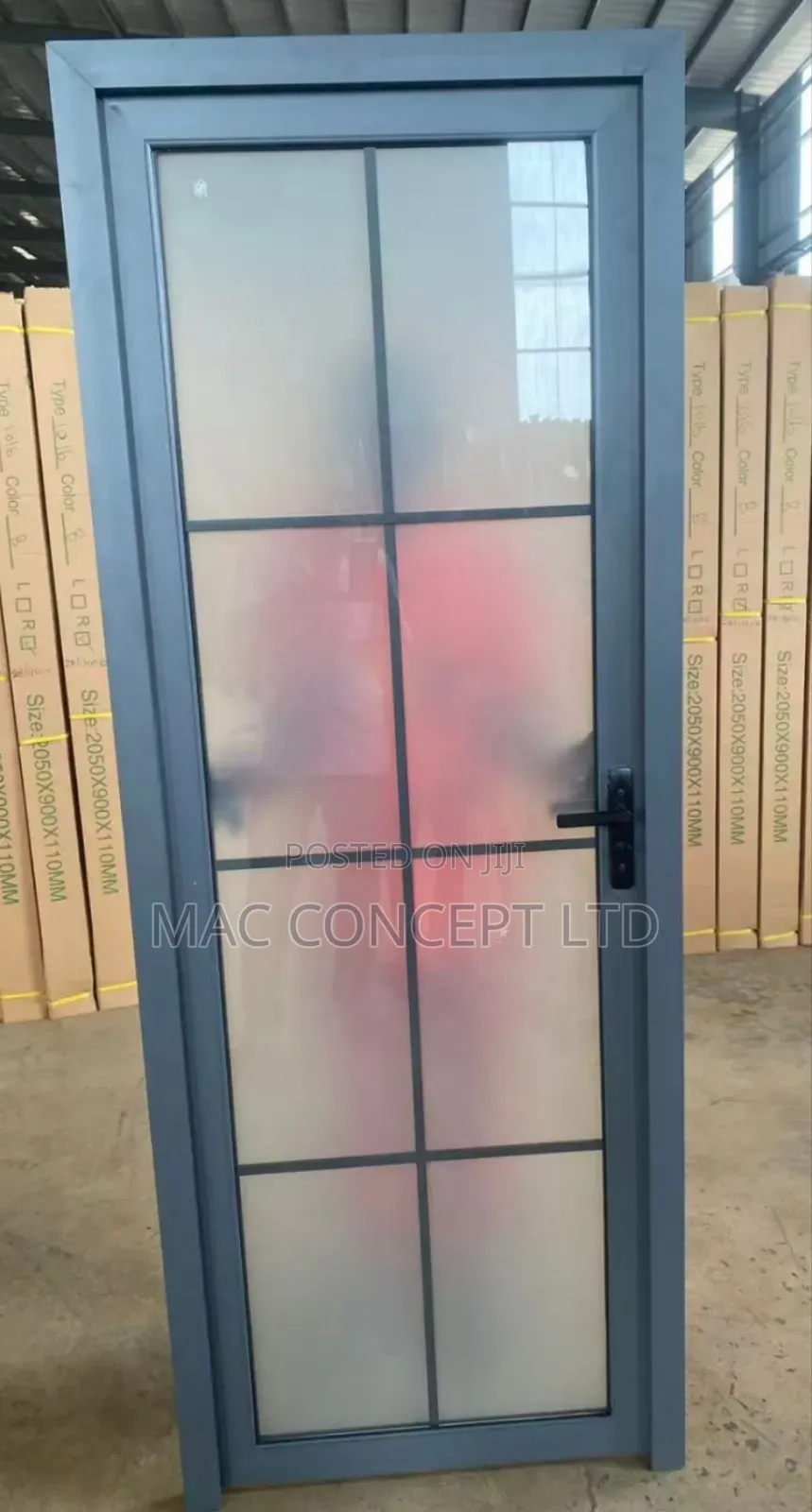 Gray Aluminum Glass Door Cs005