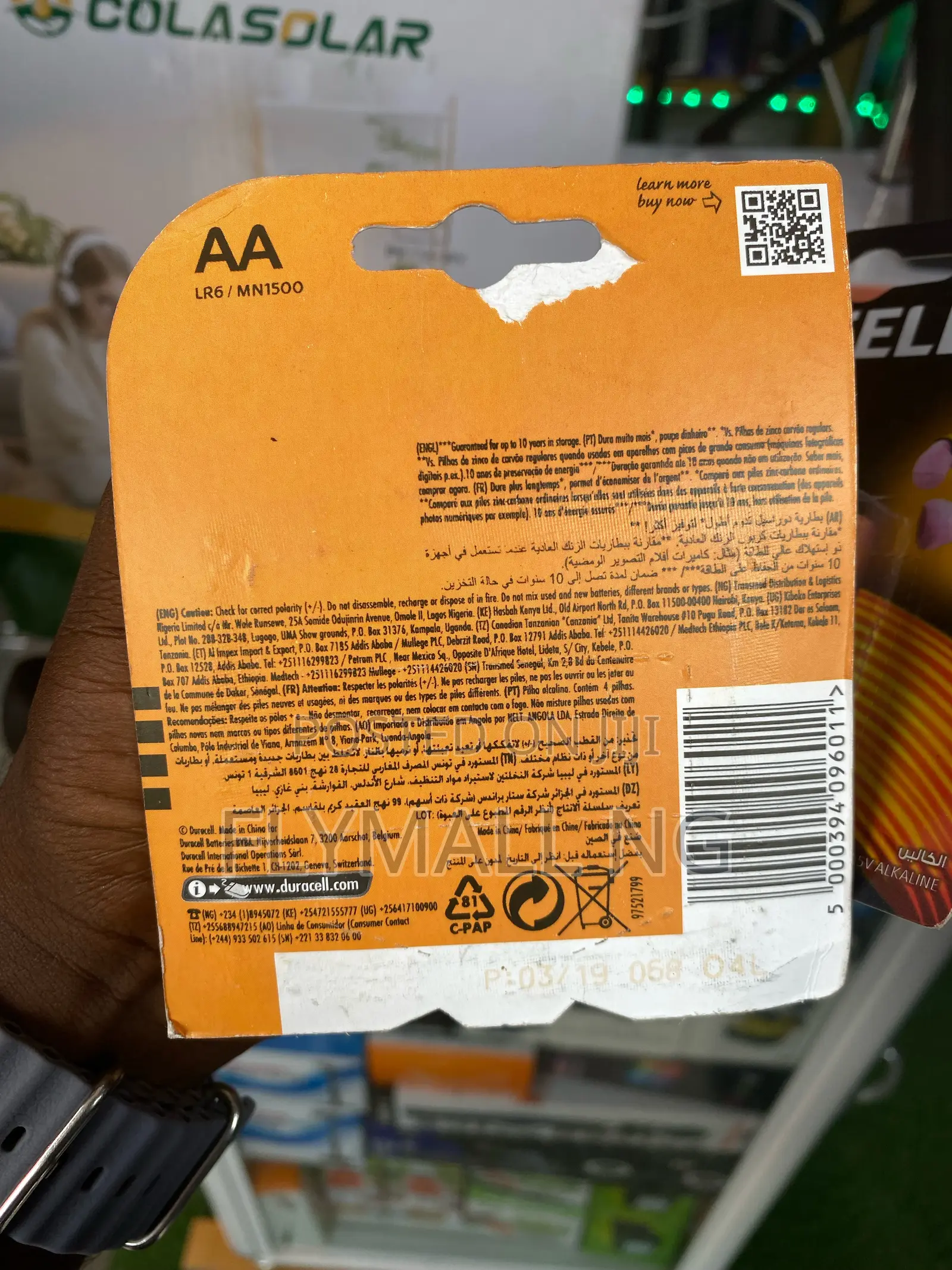 Duracell Aa Alkaline Batteries Aa (Lr6/Mn1500)