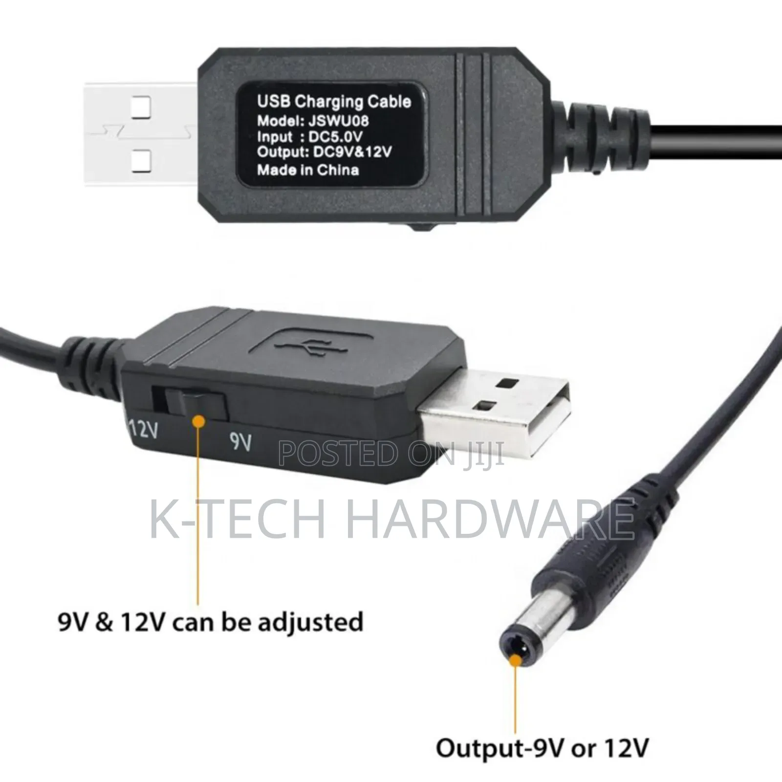 Dc 5v to 9v or 12v Usb Step-Up Boost Converter Cable for Router