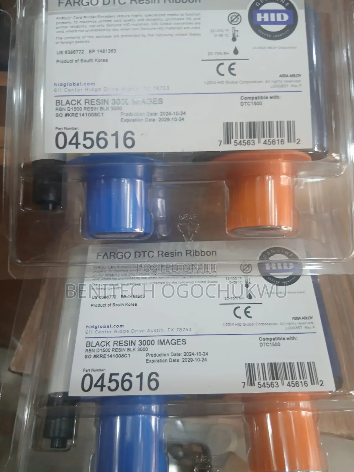 Genuine Hid Fargo 45616 Black Resin Dtc1500 Model For Id Card Printers