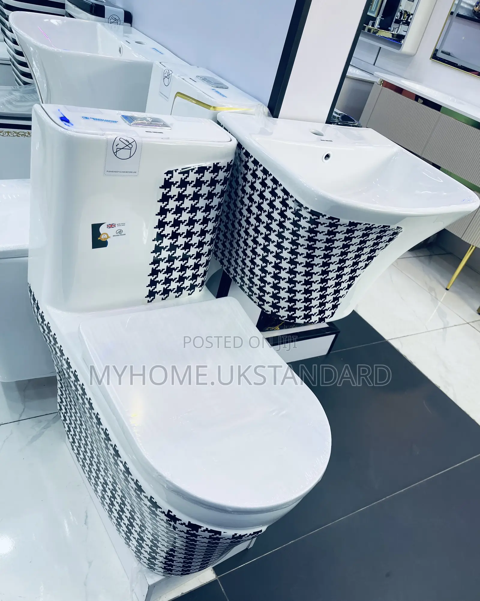 Executive White And Black Spot Water Closets With Suspended Basin