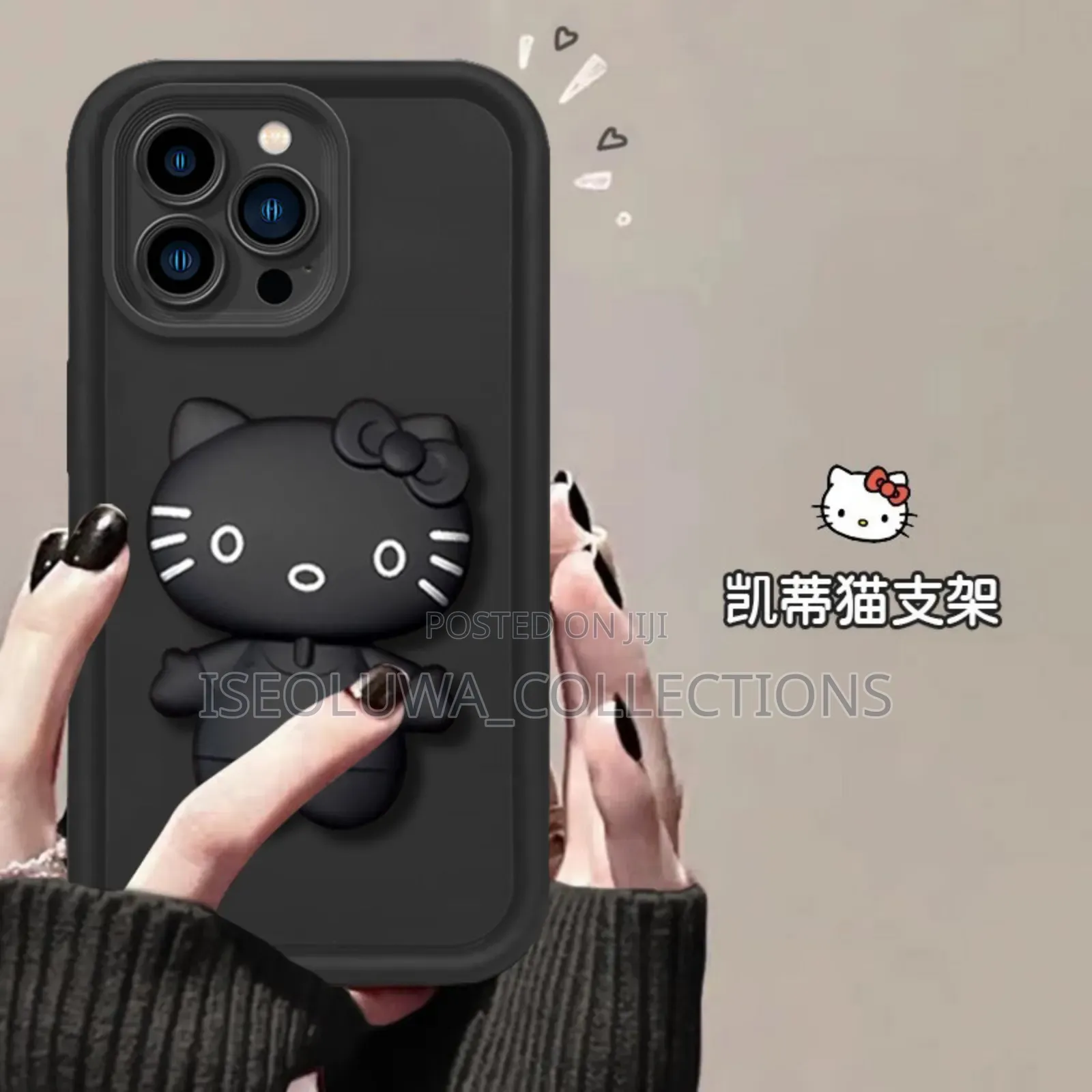 Luxury Cat Ear Mirror Phone Case – Shockproof Soft Silicone Cover.