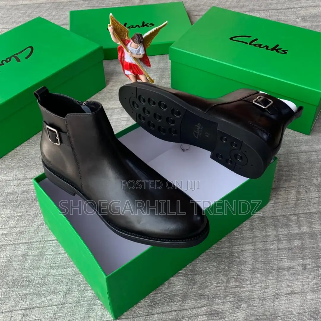 Clarks Leather Chelsea Boots With Buckle