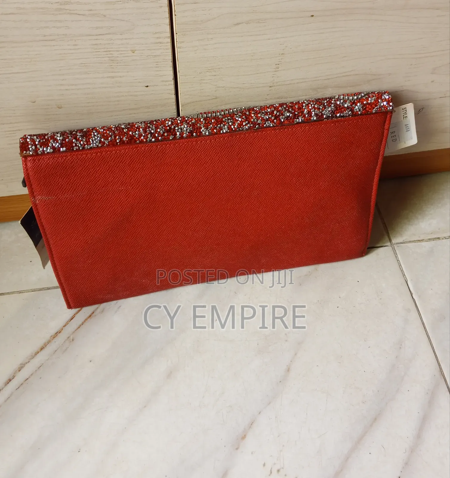 Embellished Clutch Bag Red