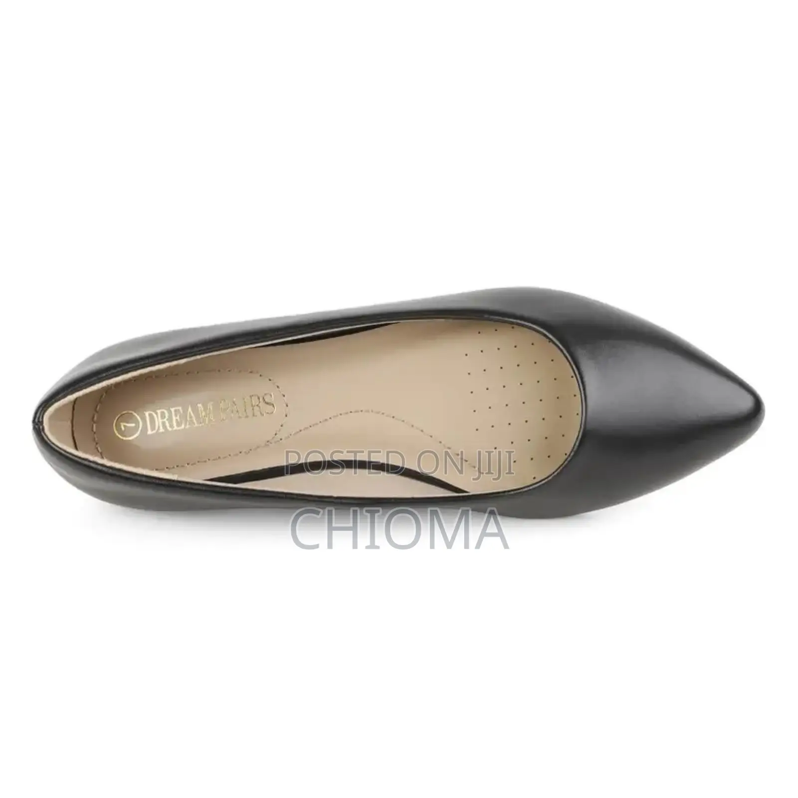 Ladies Everyday Comfort Black Flat Shoes( Pu Leather)
