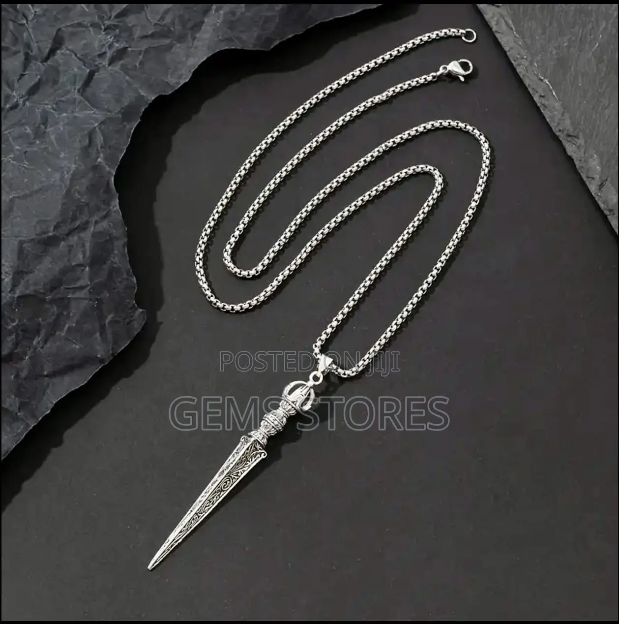 Vintage Silver Phurba Dagger Pendant – Men’S Gothic Necklace