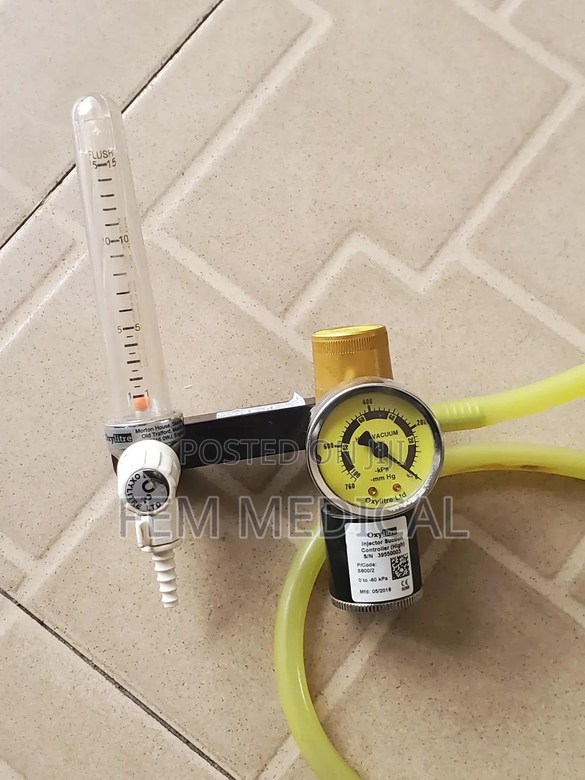 Uk Oxylitre Injector Suction and Flowmeter System
