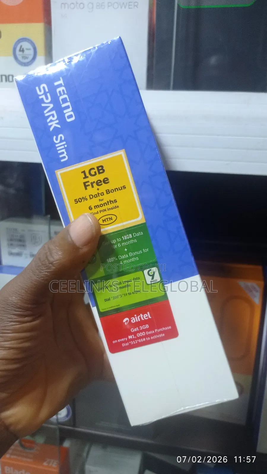 New Tecno Spark Slim 256 GB Blue